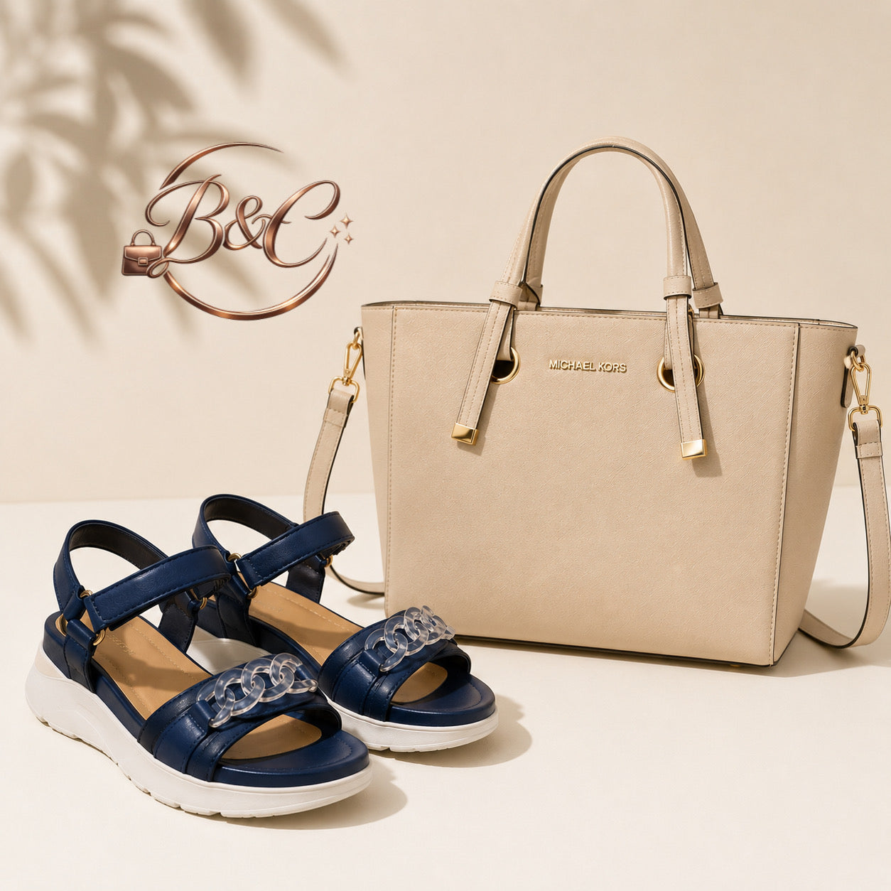 Conjunto azul+beige