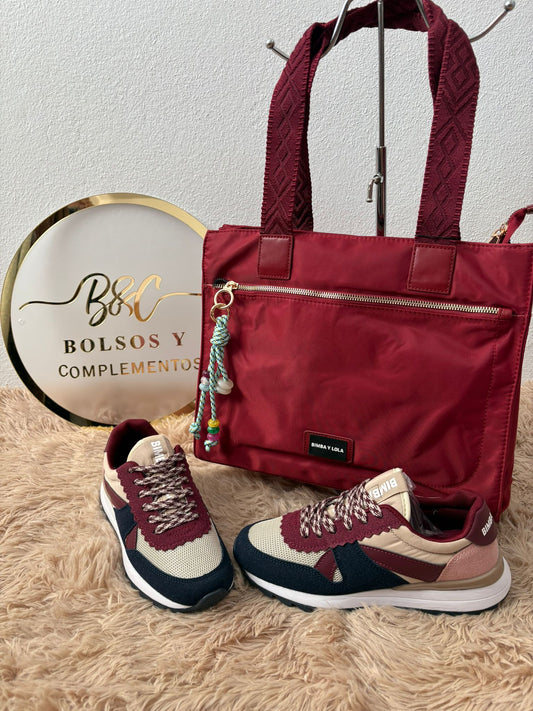 Conjunto Lola  azul y Burdeos