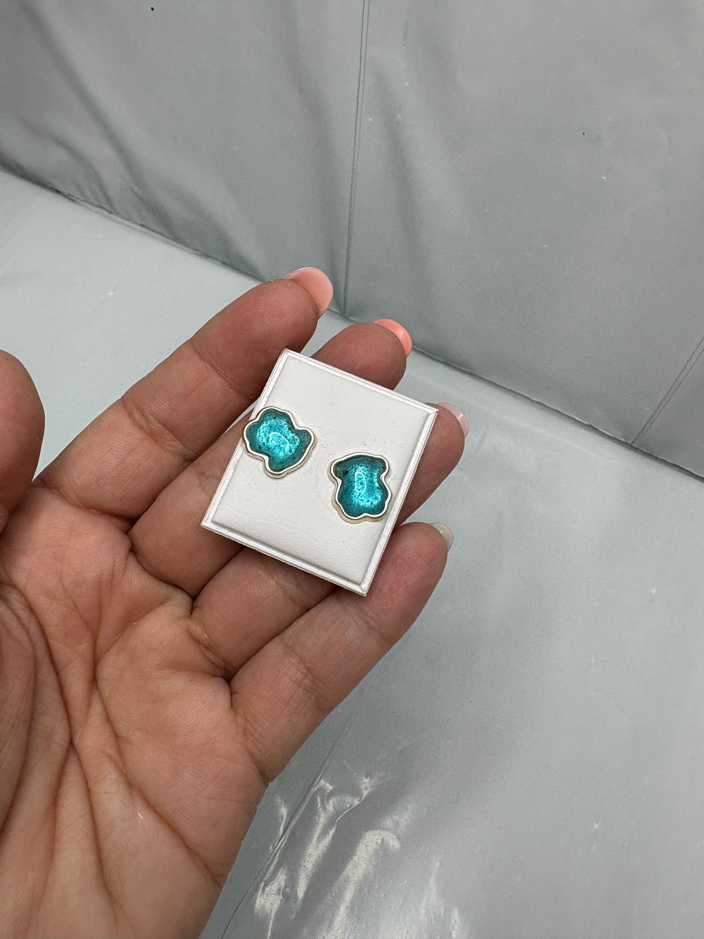 Pendientes oso turquesa