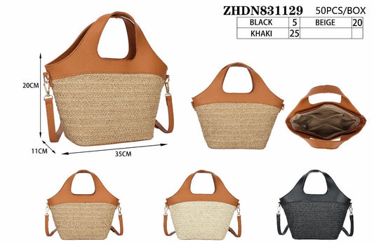 Bolso asa rafia