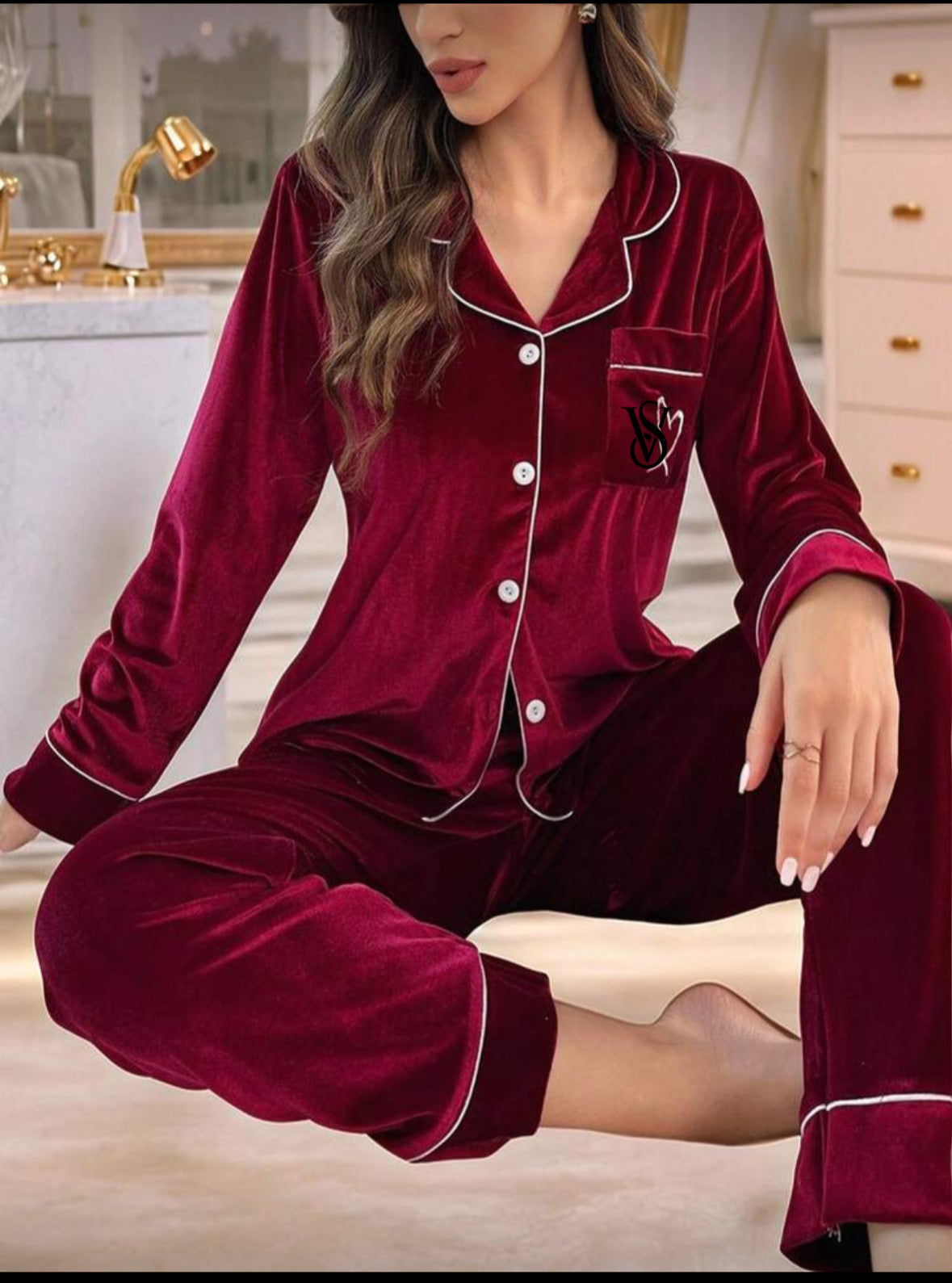 Pijama  de terciopelo talla  Con caja para regalo