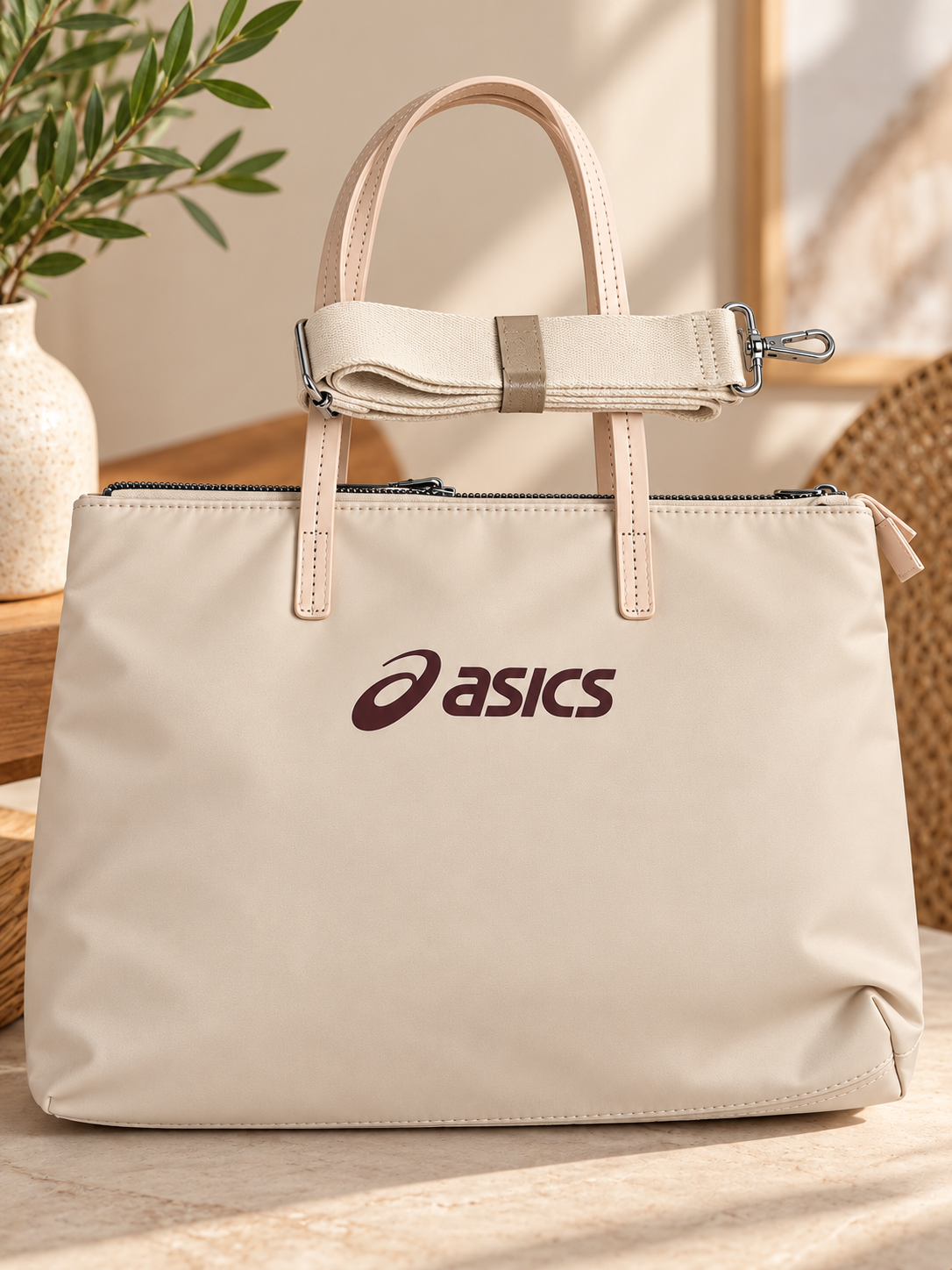 Bolso Asics beige