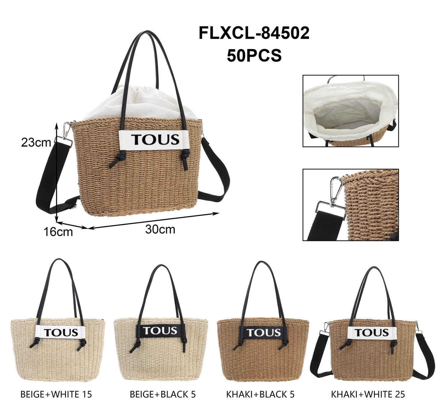 Bolso rafia mediano