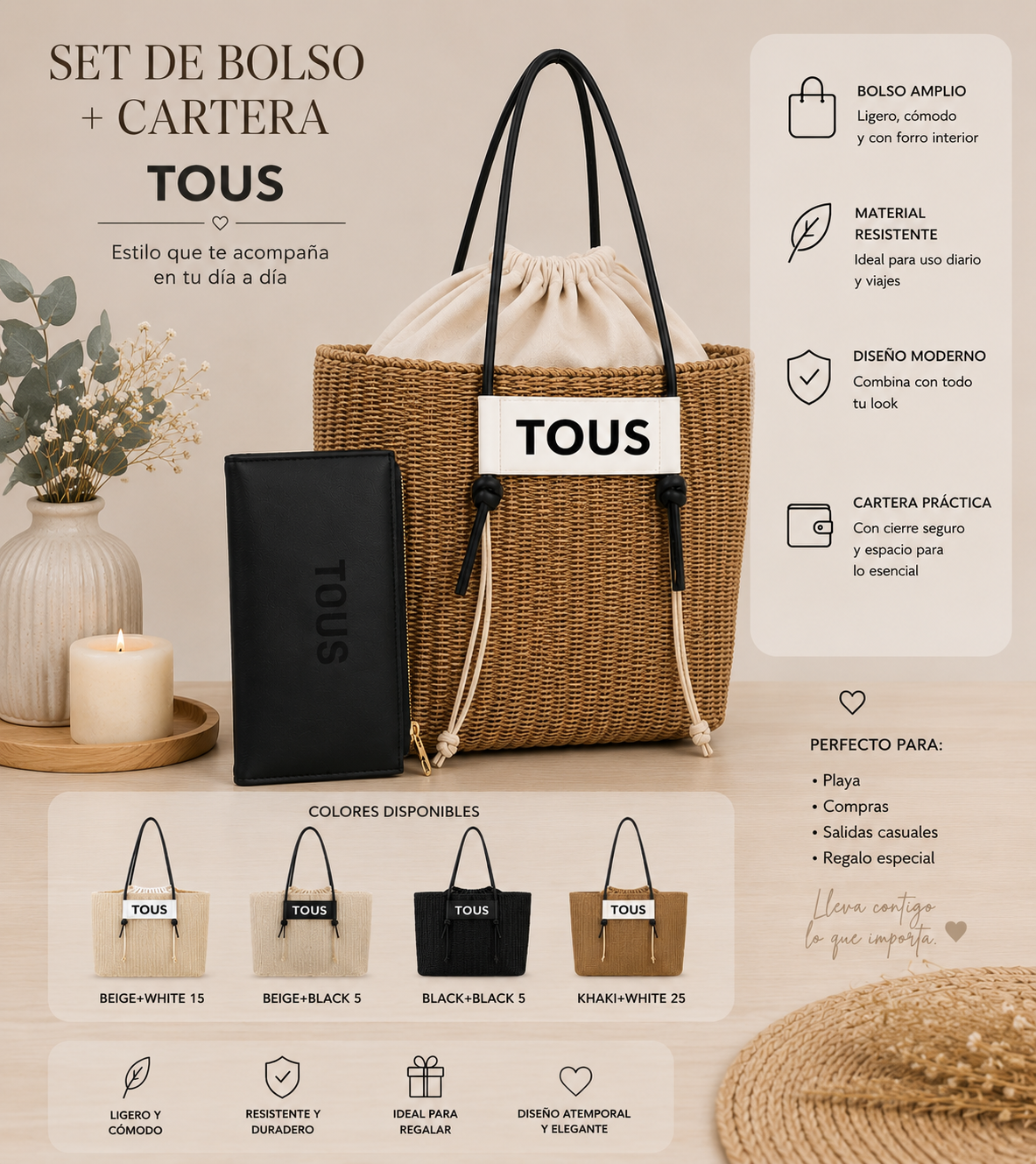 Conjunto bolso más cartera